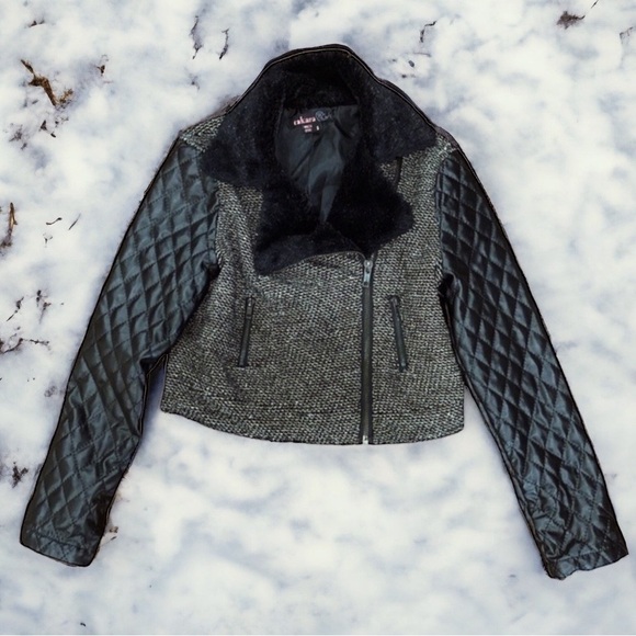 Takara Other - GIRLS TAKARA MOTO JACKET FAUX FUR LEATHER